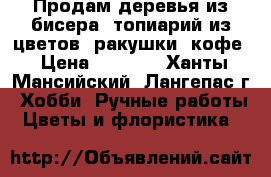 Продам деревья из бисера, топиарий из цветов, ракушки, кофе › Цена ­ 1 500 - Ханты-Мансийский, Лангепас г. Хобби. Ручные работы » Цветы и флористика   